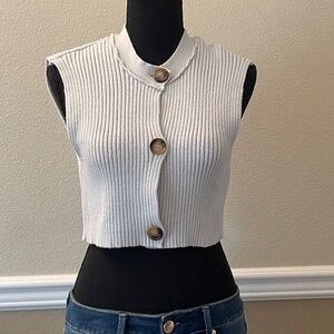 NWT Free People Bluish Gray Micro Vest